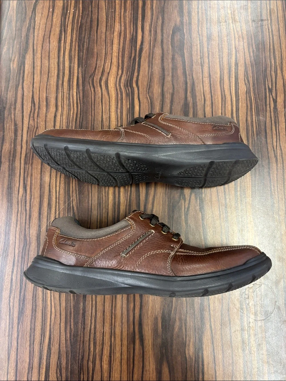 Clarks - Mens Cotrell Walk Shoe, size 15 US mens, color brown.